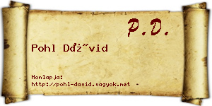 Pohl Dávid névjegykártya